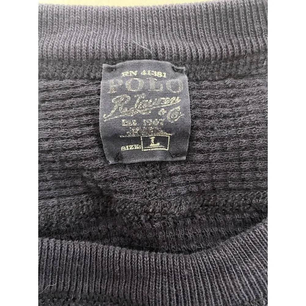 Polo Ralph Lauren Men’s Large Navy Blue Fleece Crewneck Sweatshirt Pony Logo